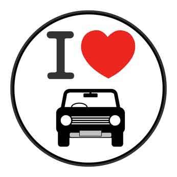 Sticker mit I Love Cars. 